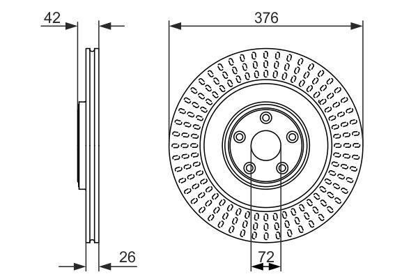 PBR/Bosch Pair Disc Brake Rotor Rear For Jaguar XK II X150 5.0L V8 XKR, XKR-S
