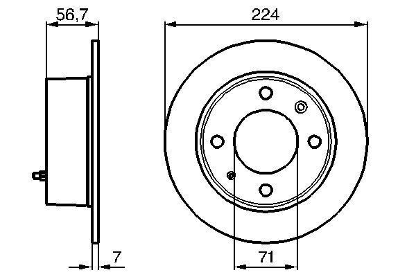 PBR/Bosch Pair Disc Brake Rotor Rear For Citroen BX XB 1.4L/1.6L/1.9L