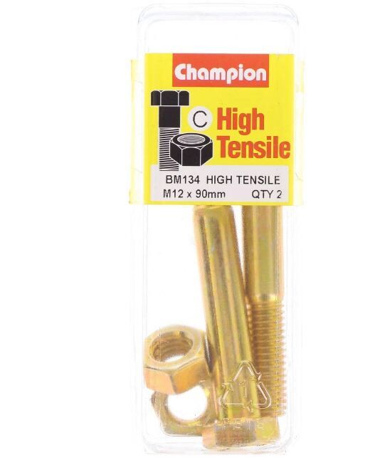 Champion High Tensile Bolt & Nut Pack Metric M12 x 90mm  - BM134