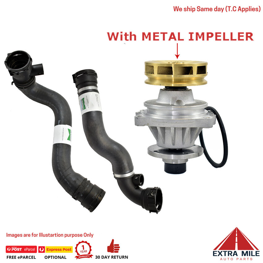 Water Pump 7 Cooling Hoses for BMW E46 3-Series (323Ci, 323i, 325Ci, 325i)