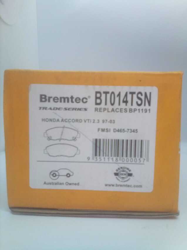 Bremtec Trade-Series Front Brake Pad Set For Honda Civic [EU, EP, EV FD, FA ]