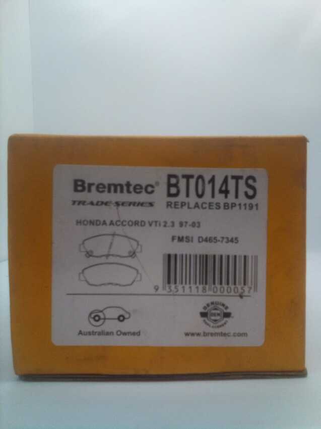 Bremtec Trade-Series Front Brake Pad Set For Honda Accord [CC7, CD CE, CF CG,CK]