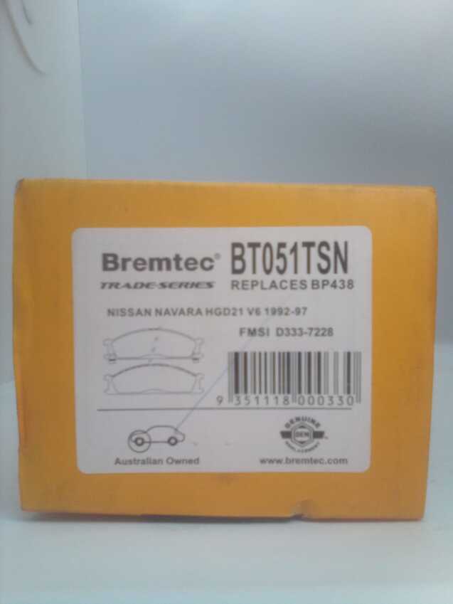 Bremtec Trade-Series Front Brake Pad Set For Nissan Navara [D21 D22] 2.4L/3.0L