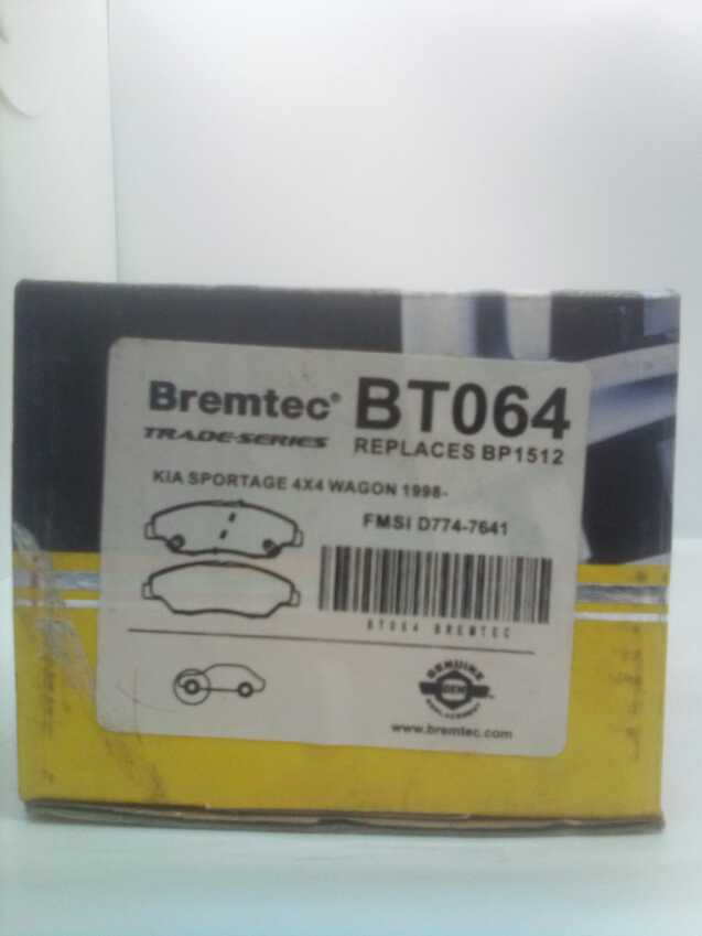 Bremtec Trade-Series Front Brake Pad Set For Kia Sportage 4X4 Wagon 1998-On