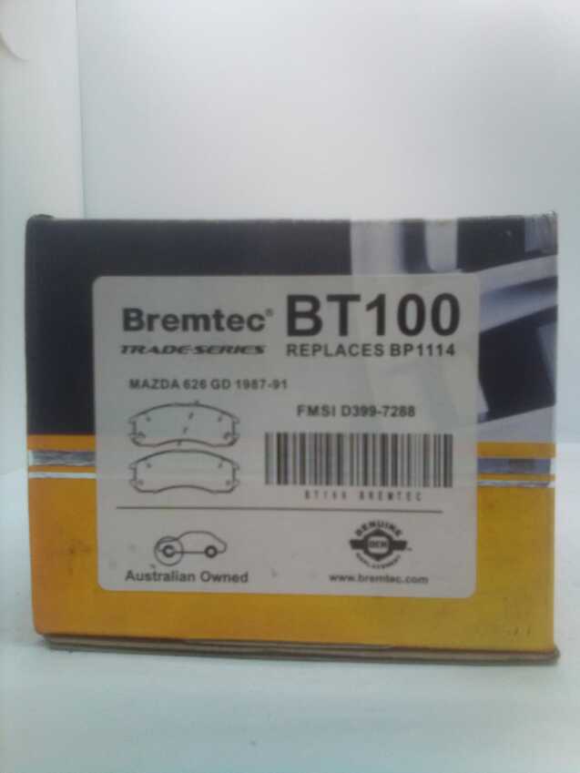 Bremtec Trade Series Front Brake Pad Set For Mazda 626 GD GV 2.2L 12V