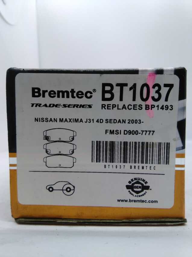 Bremtec Trade-Series Rear Brake Pad Set For Nissan Maxima J31 4D 2003-On