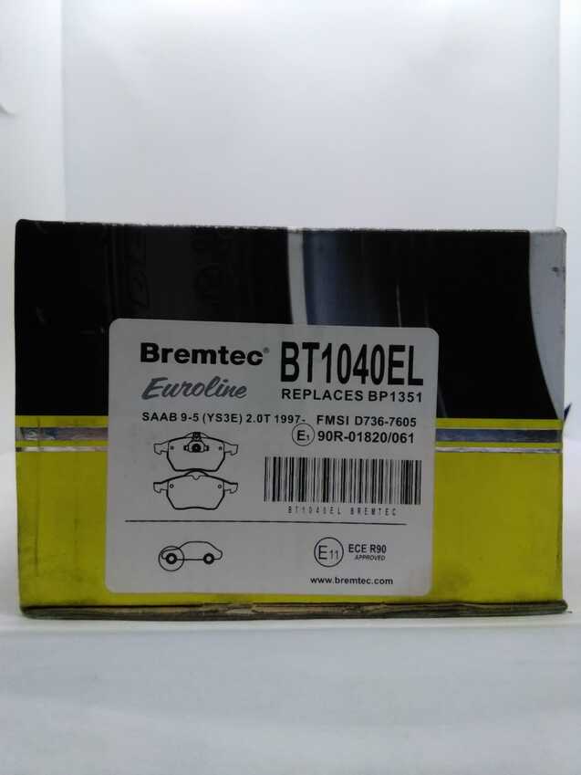 Bremtec Euroline Front Brake Pad Set For Holden Vectra CD 1997-2002