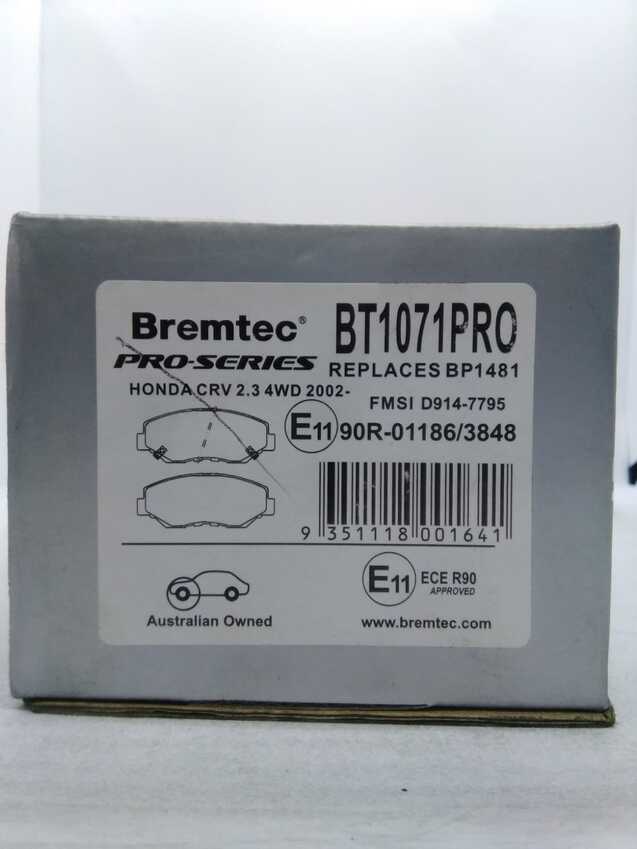 Bremtec Pro-Series Front For Honda CRV 2.3L 4WD 2002-On 