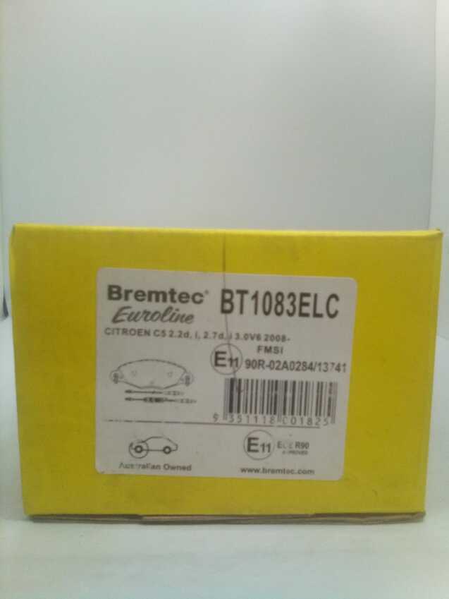 Bremtec Euroline Ceramic Brake Pad For Citroen C5 DC,RE 3.0L,2.2L V6 FWD