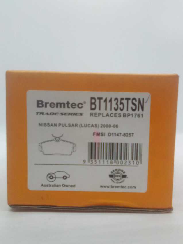 Bremtec Trade-Series Front Brake Pad Set For Nissan Pulsar N16 1.6L/1.8L