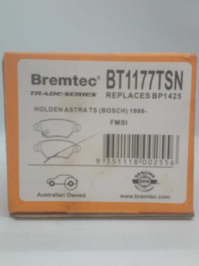 Bremtec Trade-Series Rear Brake Pad Set For Holden Astra TS 1.8L/2.0L/2.2L