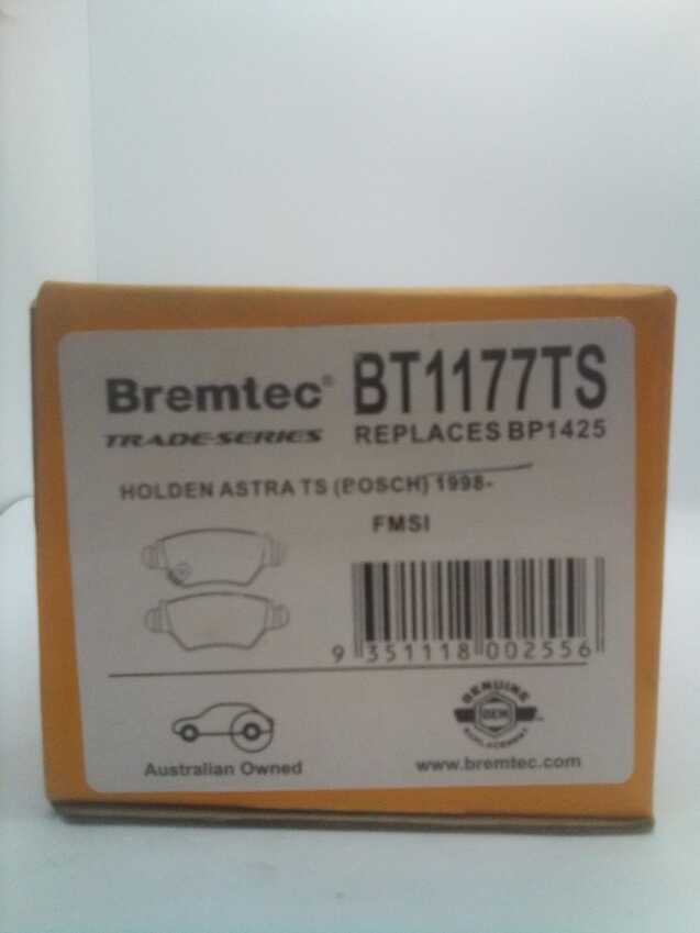 Bremtec Trade-Series Rear Brake Pad Set For Holden Astra TS 1.8L/2.0L/2.2L