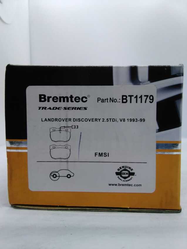 Bremtec Trade-Series Front Brake Pad Set For Landrover Discovery 2.5L TDi V8
