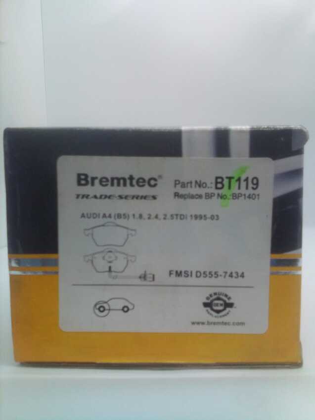 Bremtec Trade-Series Front Brake Pad Set For Audi A4 (B5) 1.8L/2.4L/2.5L Tdi