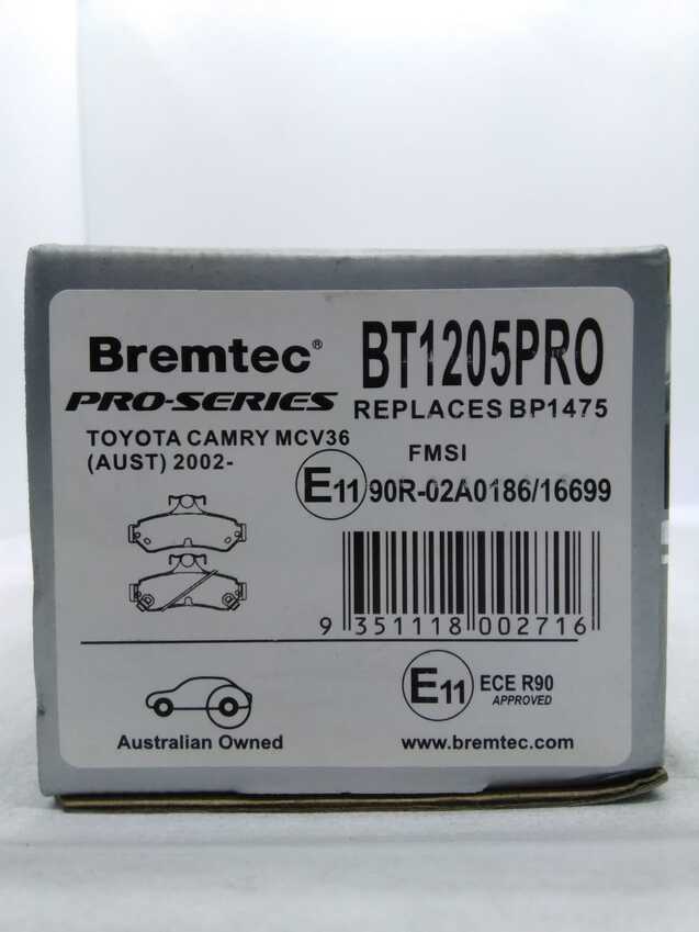 Bremtec Pro-Series Rear For Toyota Camry MCV36 (Aust) 2002-On
