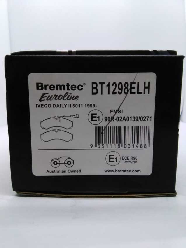 Bremtec Euroline Ceramic Brake Pad For Iveco Daily 35,40,45C15,50C18 RWD Van