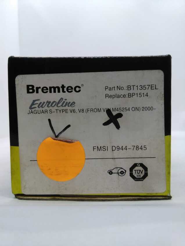 Bremtec Euroline Rear Brake Pad Set For Jaguar S-Type CCX 4.2L V8