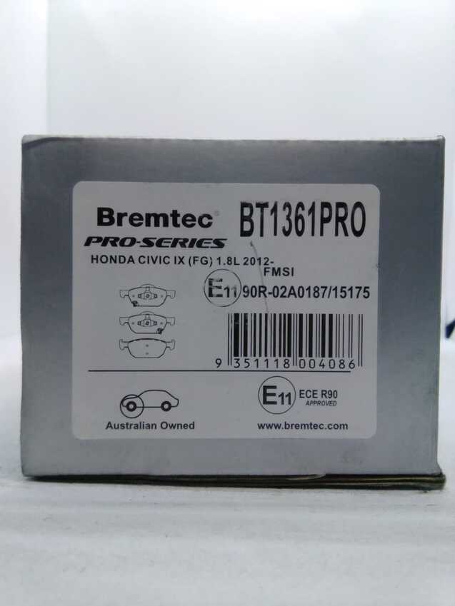 Bremtec Pro-Series Front For Honda Civic IX FG 1.8L 2012-On