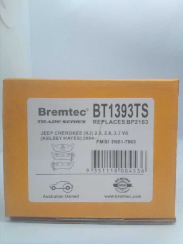 Bremtec Trade-Series Rear Brake Pad Set For Jeep Cherokee KJ 2.4L/2.5L/2.8L/3.7L