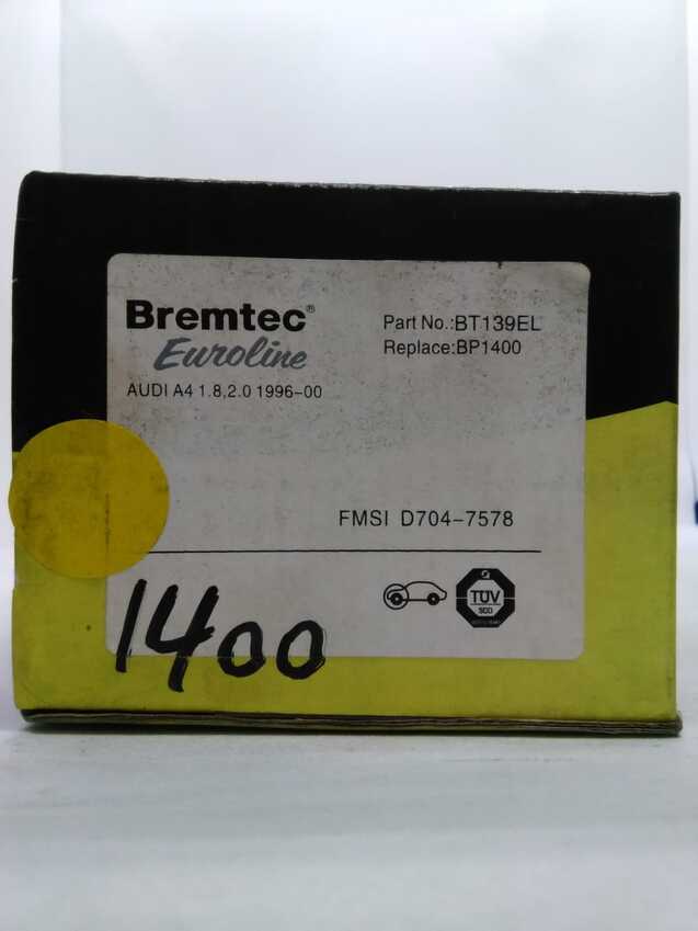 Bremtec Euroline Front Brake Pad Set For Volkswagen Golf MK3 1998-2000