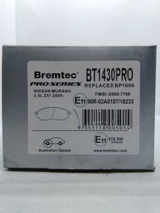 Bremtec Pro-Series Front For Nissan Murano 3.5L Z51 2009-On 