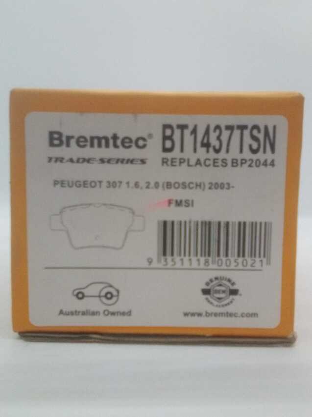 Bremtec Trade-Series Rear Brake Pad Set For Peugeot 307 [3A/C 3H 3B]2.0L 90-135