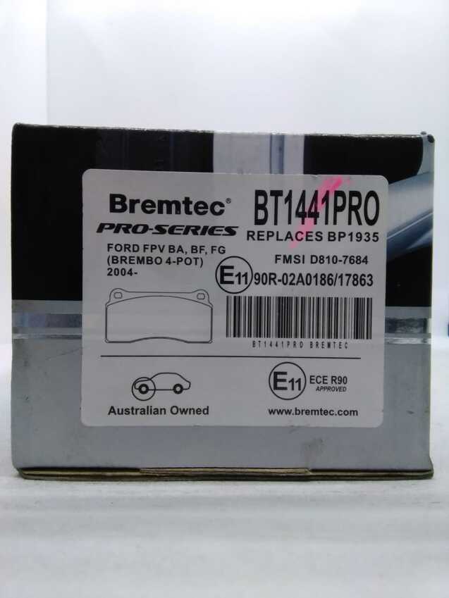 Bremtec Pro-Series Front For Ford FPV BA, BF, FG 4-Pot 2004-On