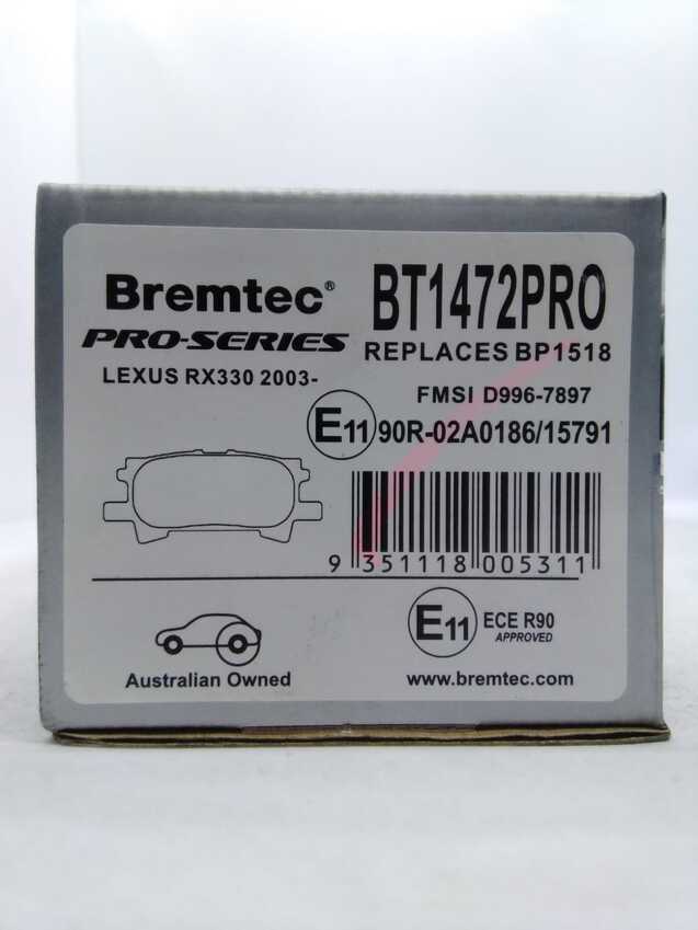 Bremtec Pro-Series Rear For Lexus RX330 2003-On
