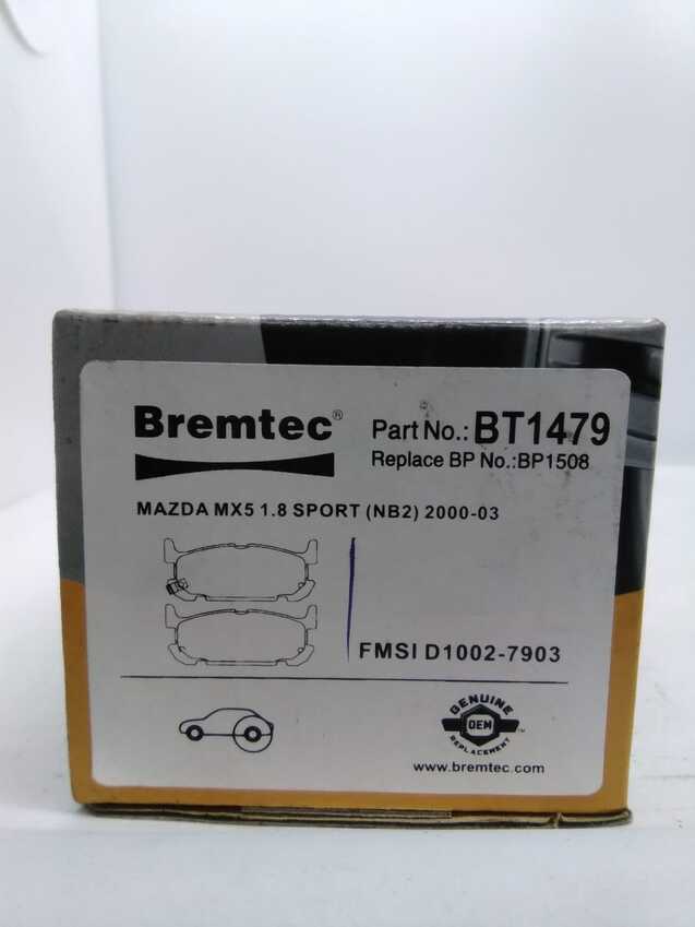 Bremtec Trade-Series Rear Brake Pad Set For Mazda MX5 1.8L NB2 2000-03