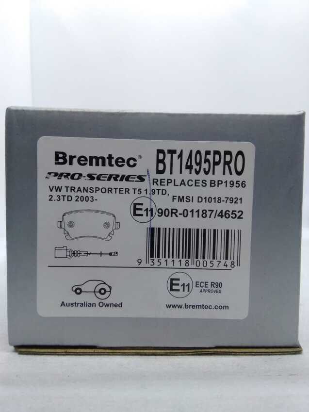 Bremtec Pro-Series Rear For Vw Transporter T5 1.9L/2.3L TD 2003-On