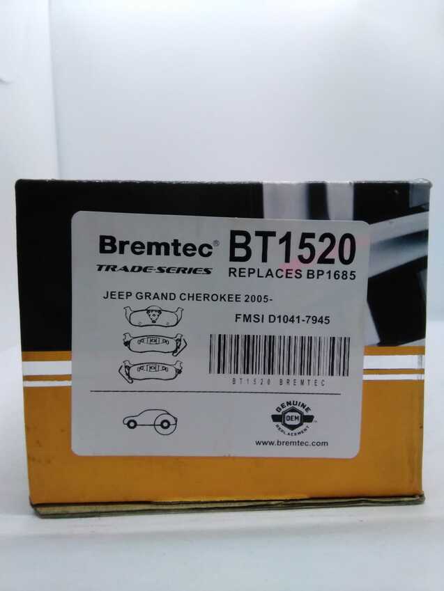 Bremtec Trade-Series Rear Brake Pad Set For Jeep Grand Cherokee 2005- 