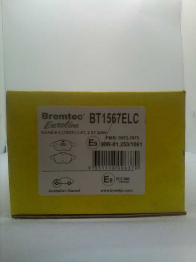 Bremtec Euroline Ceramic Front Brake Pad For Holden Vectra 2.2L,SAAB 9-3 1.8L