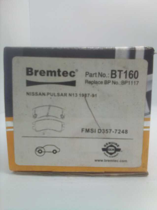 Bremtec Trade Series Front Brake Pad Set For Nissan 180 SX S13 1.8L