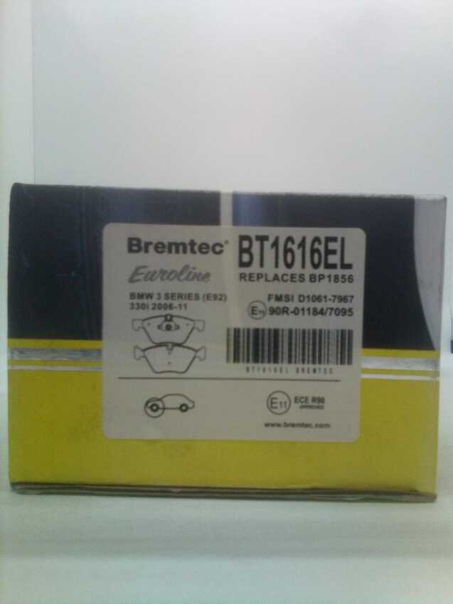 Bremtec Euroline Front Brake Pad Set For BMW 1 Series [E87 E82 E88] 120 125 130