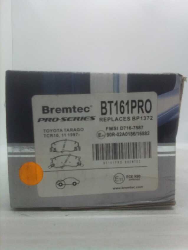 Bremtec Pro-Series Front Brake Pad Set For Toyota Tarago TCR10, 11 1997-On 