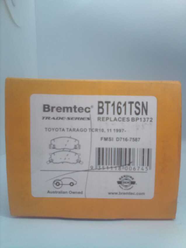 Bremtec Front Trade-Series Brake Pad Set For Toyota Tarago TCR10, 11 1997- On
