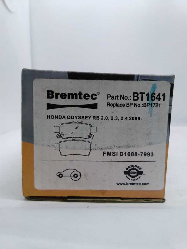 Bremtec Trade- Series Rear Brake Pad Set For Honda Odyssey RB 2.0L/2.3L/2.4L