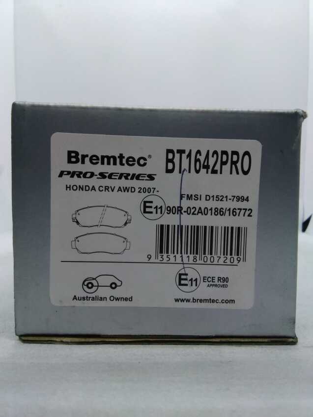 Bremtec Pro-Series Front For Honda CRV Awd 2007-On