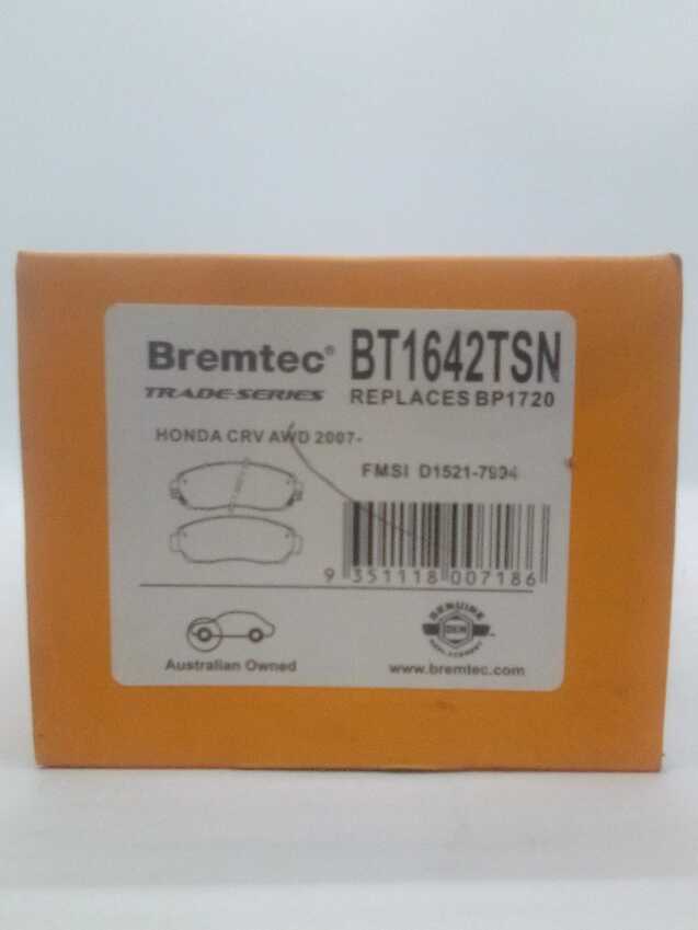 Bremtec Front Trade-Series Brake Pad Set For Honda CRV Awd 2007-On