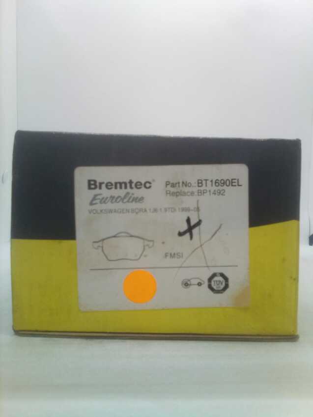 Bremtec Euroline Front Brake Pad Set For Volkswagen Bora 1J6 1.9L Tdi