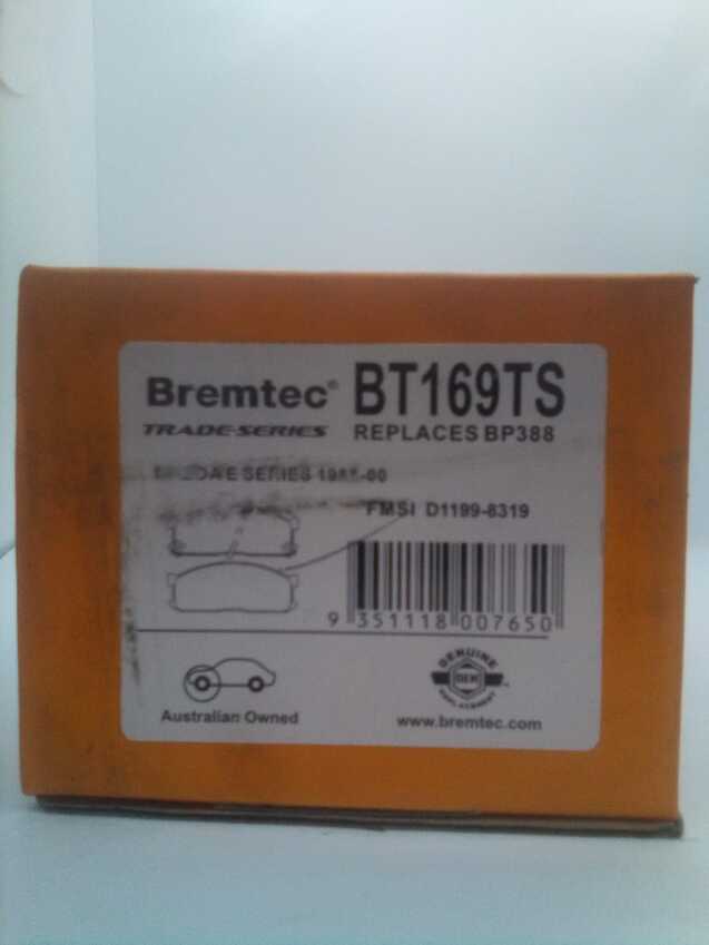 Bremtec Trade-Series Front Brake Pad Set For Ford Econovan JG 1.4L/1.8L/2.2L 