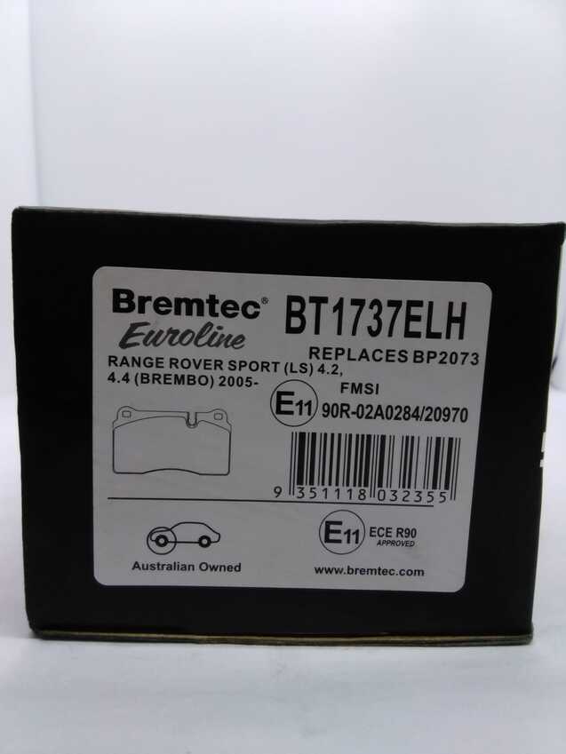 Bremtec Euroline Front Brake Pad Set For Range Rover Sport LS 4.2L/4.4L 2005-