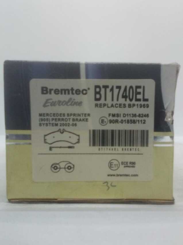 Bremtec Euroline Front/Rear Brake Pad Set For Mercedes Sprinter 905 2002-06