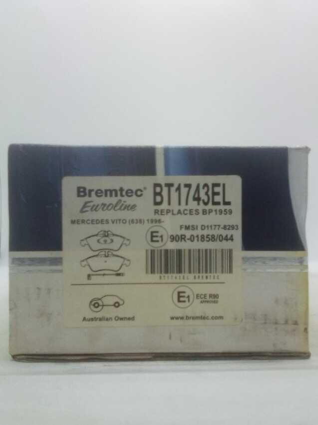 Bremtec Euroline Front Brake Pad Set For Volkswagen LT35 MWb 2D 2003-2006