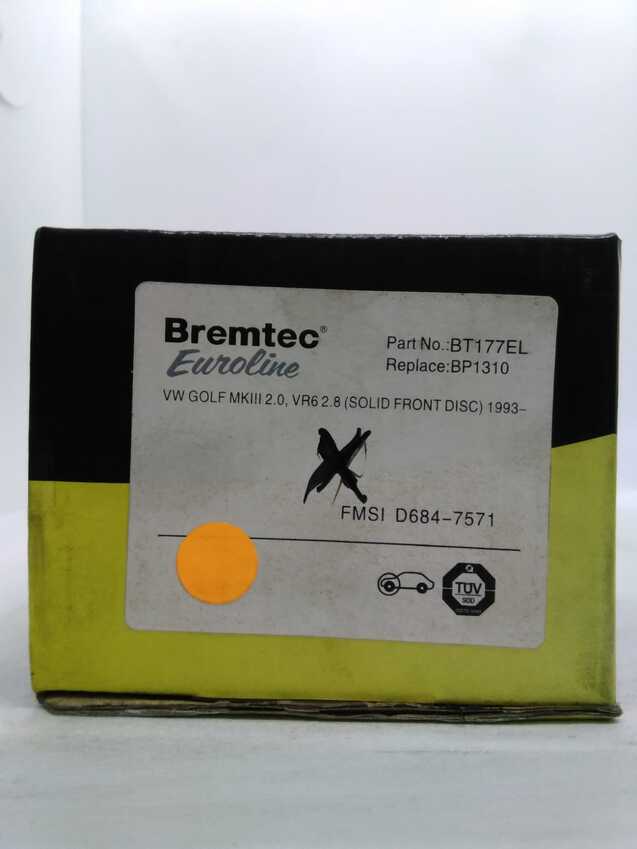 Bremtec Euroline Front Brake Pad Set For Volkswagen Passat 1993-1997
