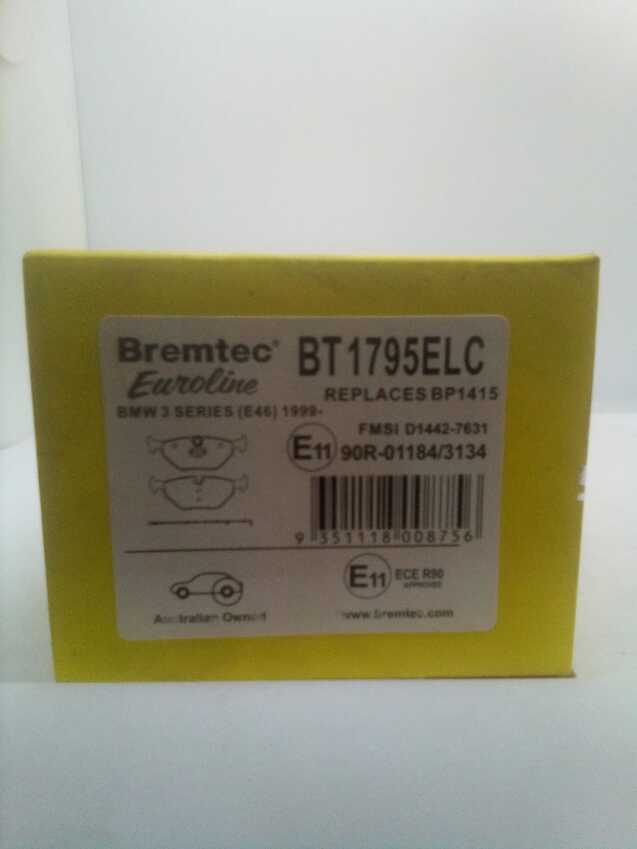 Bremtec Euroline Front/Rear Brake Pad Set For BMW Z4 E85 2.5L/3.0L, E86 3.2L M 