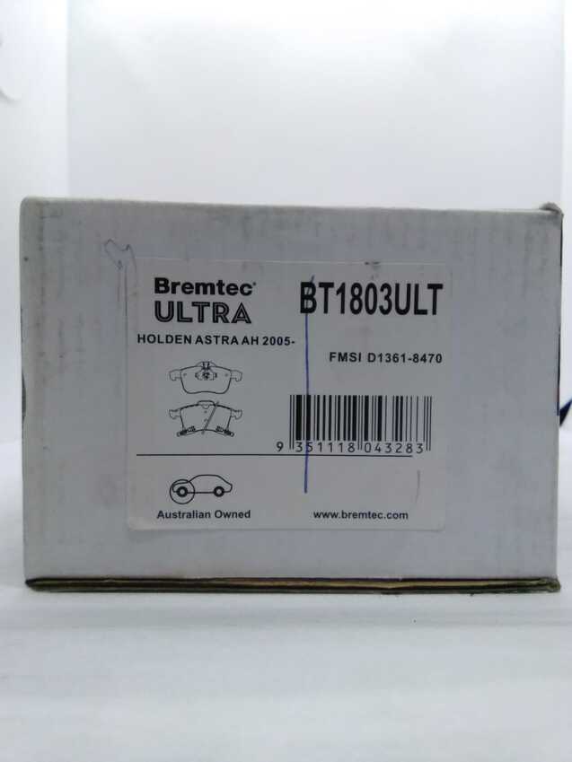 Bremtec Ultra Ceramic Front Brake Pad For Holden Astra,Combo,Zafira 2.2L,1.4L