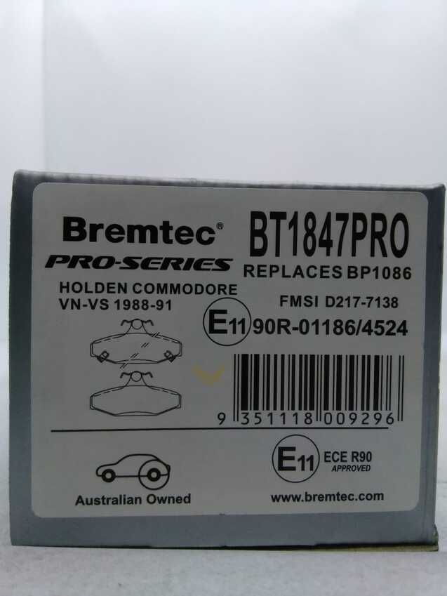 Bremtec Pro-Series Rear For Holden Commodore VN-VS 1988-91