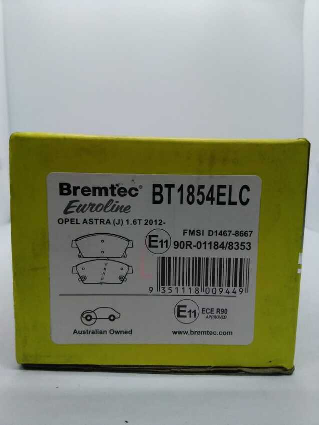 Bremtec Euroline Ceramic Front Brake Pad For Holden Astra,Barina 1.6L Cruze 2.0L