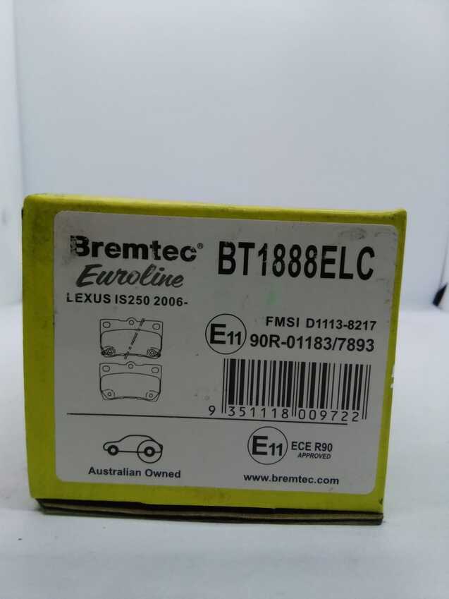 Bremtec Euroline Ceramic Rear Brake Pad For Lexus GS 2.5L,IS, Toyota Mark X